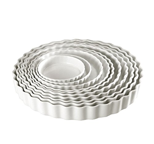Pillivuyt Porcelain 8-1/4-Inch Fluted Tart/Flan Baker