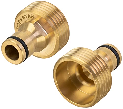 Poppstar Złącze do węża 1 cal (przejściówka do kranu z gwintem zewnętrznym G 1" (33 mm) na szybkozłącze (pasuje do systemu Gardena)