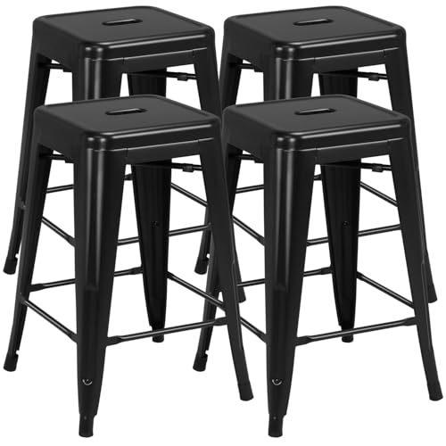 Yaheetech 24 Inch Metal Barstools Set of 4, Counter...