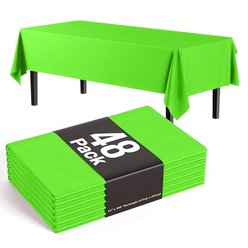 Nappe jetable en plastique vert citron opaque qualité supérieure Exquisite 48pcs - 2