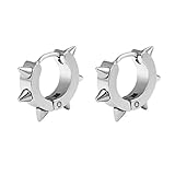 Stainless Steel Spike Earrings Earing For Men Man Cool Kpop Punk Edgy Hoops Aesthetic Jewelry Mens Earings Hoop Earrings