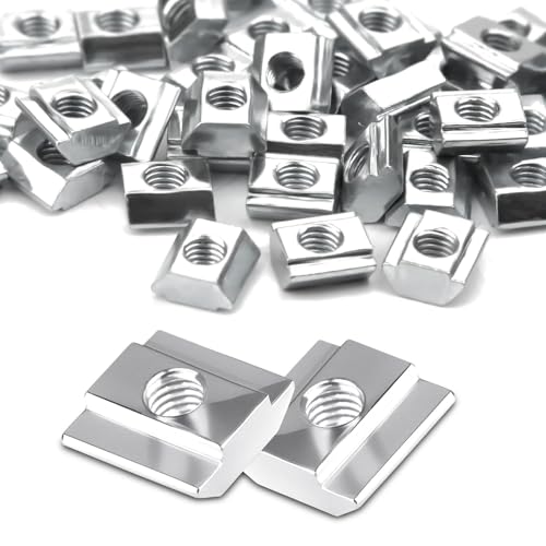 Ziamzra 40 Piezas Deslizante Tuerca M4 Tuercas Deslizantes European Standard Tuerca en T Serie 20 Carbono Tuerca de Ranura para Accesorios de Perfil de Aluminio Perfiles de Extrusión de Estándar