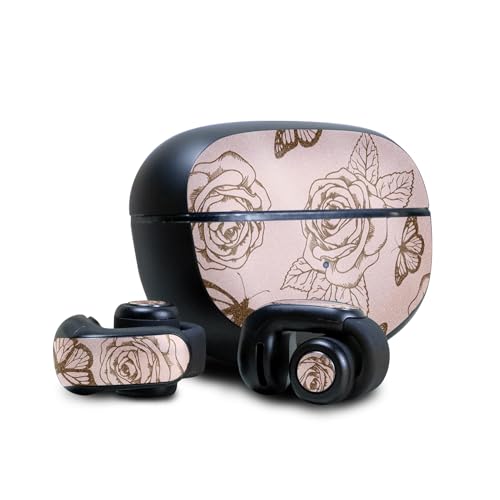 Image of Glossy Glitter Skin Compatible with Bose Ultra Open Earbuds - Butterfly Garden - Premium 3M Vinyl Protective Wrap Decal Cover - Easy to Apply | Crafted in The USA by MightySkins