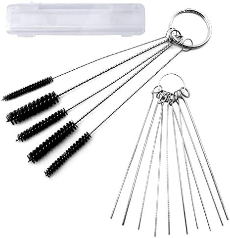 AYWFEY Carburetor Carbon Dirt Cleaner Cleaning Tools Kits, 10 Cleaning Needles + 5 Nylon Tube Brushes for Auto Motorcycle ATV Moped Welder Power Sport Carb Chainsa