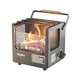 ALOGFIRE 3-in-1 Tragbarer Gasheizer & Tabletop-Feuerkorb mit Authentischer Flammenatmosphäre, 5200 BTU & Sicherheitsschutz für Camping, Terrasse & Angeln