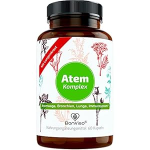 BonVigo® MenthaVigo Lungenkraut Plus 60 Kapseln – 11 Pflanzen mit Eukalyptus, Minze, Salbei – Riboflavin zum Erhalt…