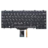 Laptop Keyboard Compatible for Dell Latitude E7250 E7270 E5250 US Layout Black Color Backlit No Frame