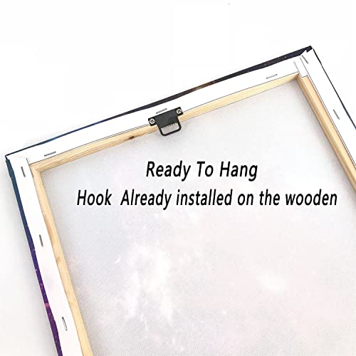 Nebula Pictures Galaxy Wall Art - Dark Sky Universe Prints/ Framed Outer Space Painting / Solar System Planet Milky Way Photo Wall Decorations Living Room Boys Girls Bedroom Bathroom 12X16 Inch Blue #TOP5