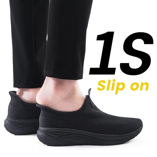 Men's Hands Free Slip On Walking Shoes Non Slip Laceless Lightweight Comfortable Tennis Sneakers2
