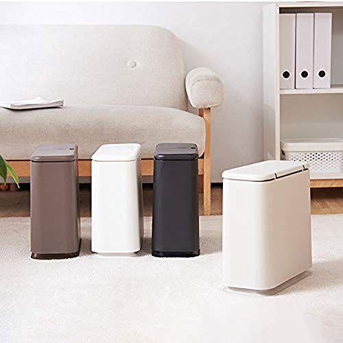 Corbeille à papier marron compacte pour bureau et salle de bain - 4