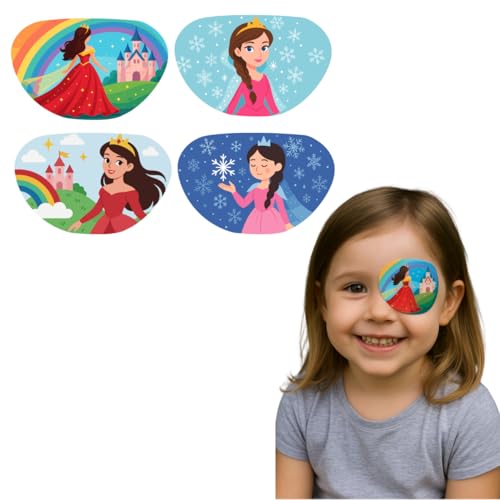 x50 Cerotti oculari per bambine – Tema Principessa – Trattamento ambliopia (occhio pigro), strabismo o post-operatorio – Patch occhio adesivi morbidi e confortevoli per ragazze