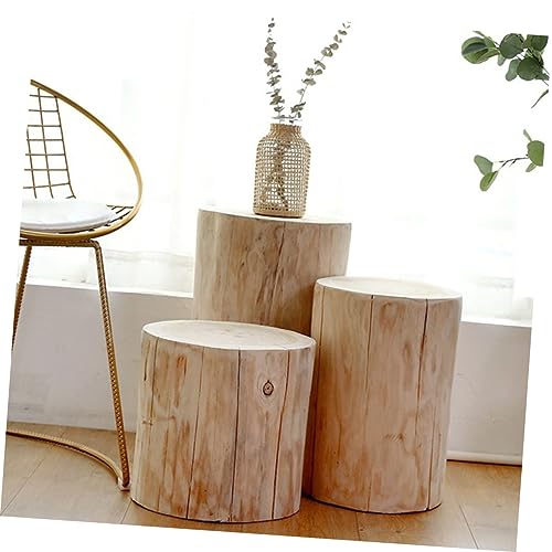 VINTORKY Banqueta de madeira maciça para ambientes externos, mini banqueta para decoração de madeira
