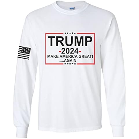Donald Trump 2024 Make America Great Again MAGA Election The Return Long Sleeve Patriotic T-Shirt Long Tee (as1, Alpha, m, Regular, Regular, White) Cover