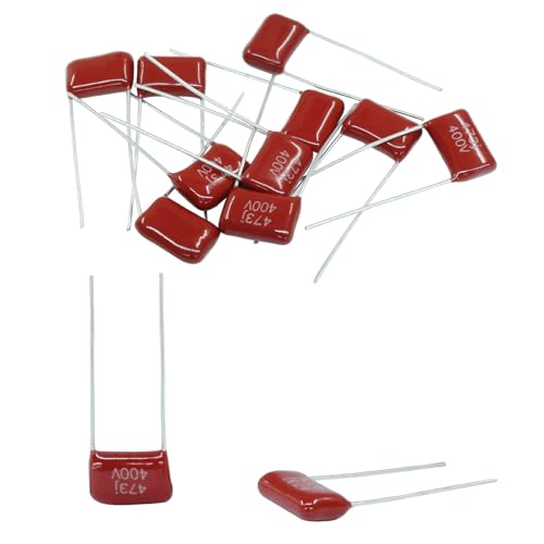 Piutouyar 10 Pack 473J 400V 0.047UF P10 Guitar Tone Capacitor Polypropylene Capacitor for Electric Guitar & Bass