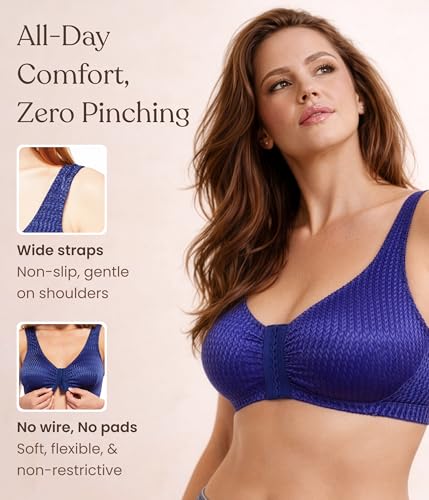 Image of Carole Martin Full-Freedom Comfort Front Closure Bra for Women, Wireless