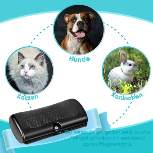 DEEMEIS Fellpflege Bürste für Hunde & Katzen – Komfortgriff Haustierbürste zur Haarentfernung – Hundebürste Kurzhaar & Langhaar, Pet Care Brush für Unterwolle & Fellwechsel