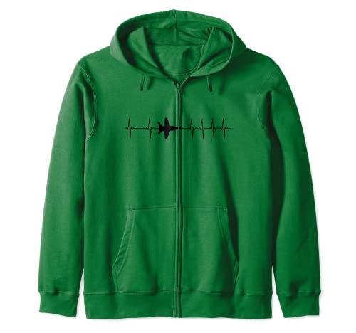 F-A-18 Super Hornet ECG Heartbeat avión Sudadera con Capucha
