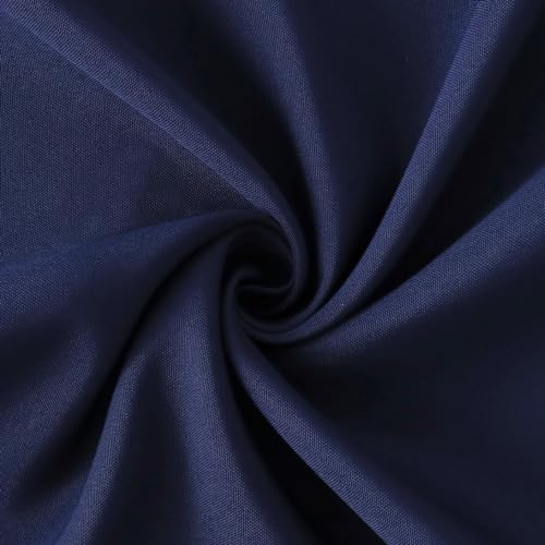 Image of FOLINS&HOME Navy Blue 6ft Fitted Water Resistant Tablecloth with Spandex | Washable Elastic Rectangle Table Cover for 6 Foot Folding Tables, Stretch Table Cloth for Weddings, Banquets, Parties