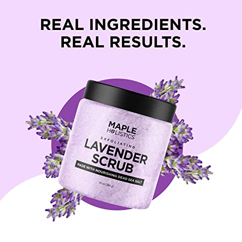 Lavender Body Scrub For Women Exfoliation - Lavender And Dead Sea Salt Scrub Body Exfoliator With Nourishing Body Oils For Legs Thighs Butt And Full Body Care - At Home Spa Day Exfoliating Body Scrub #TOP5
