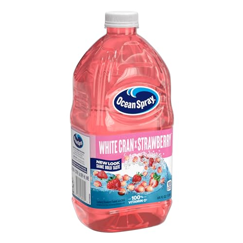 Image of Ocean Spray White Cran-Strawberry Juice Drink, 64 Fl Oz Bottle (Pack of 8)
