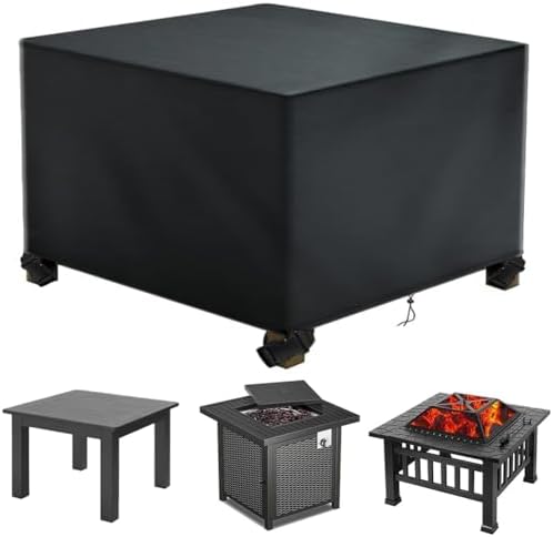 Aipwerer Abdeckung Gartenmöbel, Abdeckplane Gartenmöbel 125x125x75cm | Schwarz, 600D Oxford, Winterfest, Robuste Schutzhülle, Für Gartentisch & Gartenmöbel, Schützt Vor Regen, Stau