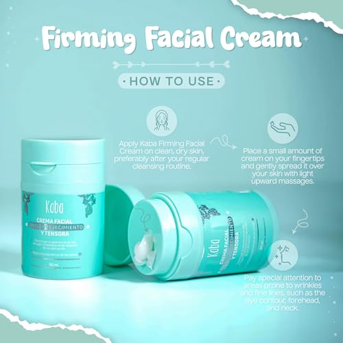 D'Luchi Kaba Skin Tightening Cream with Hyaluronic Acid & Collagen, Anti-Aging and Moisturizer for Face, Improves Wrinkles, Provides lifting and firming for sagging skin - 1.7 Oz / 50 ml