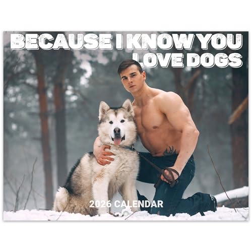 Calendario de pared A4 con hombres y perros