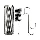 Cesta de parrilla de acero inoxidable para horno asador con jaula de tubo de malla para hornear nueces, almendras y granos de café, herramienta de barbacoa al aire libre (B)