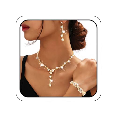 Sixexey Rhinestone Jewelry Set for Women
