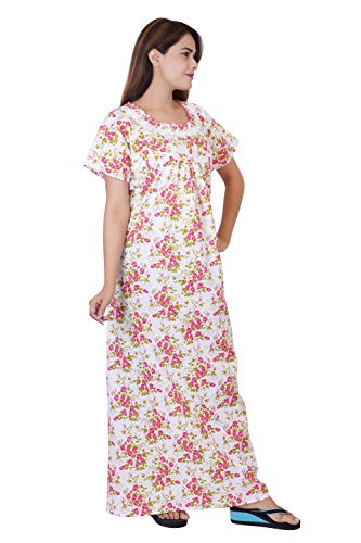 Image of Women's Cotton Block Print Knee Length Nighty