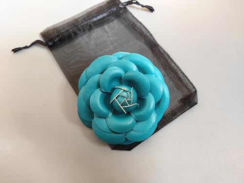 Image of Dainity Camellia Flower Brooch Pin for Women - Elegant Statement Pin for Coat, Scarf, Dress, Hat, Bag - Stylish Chic Accessory Gift for Her