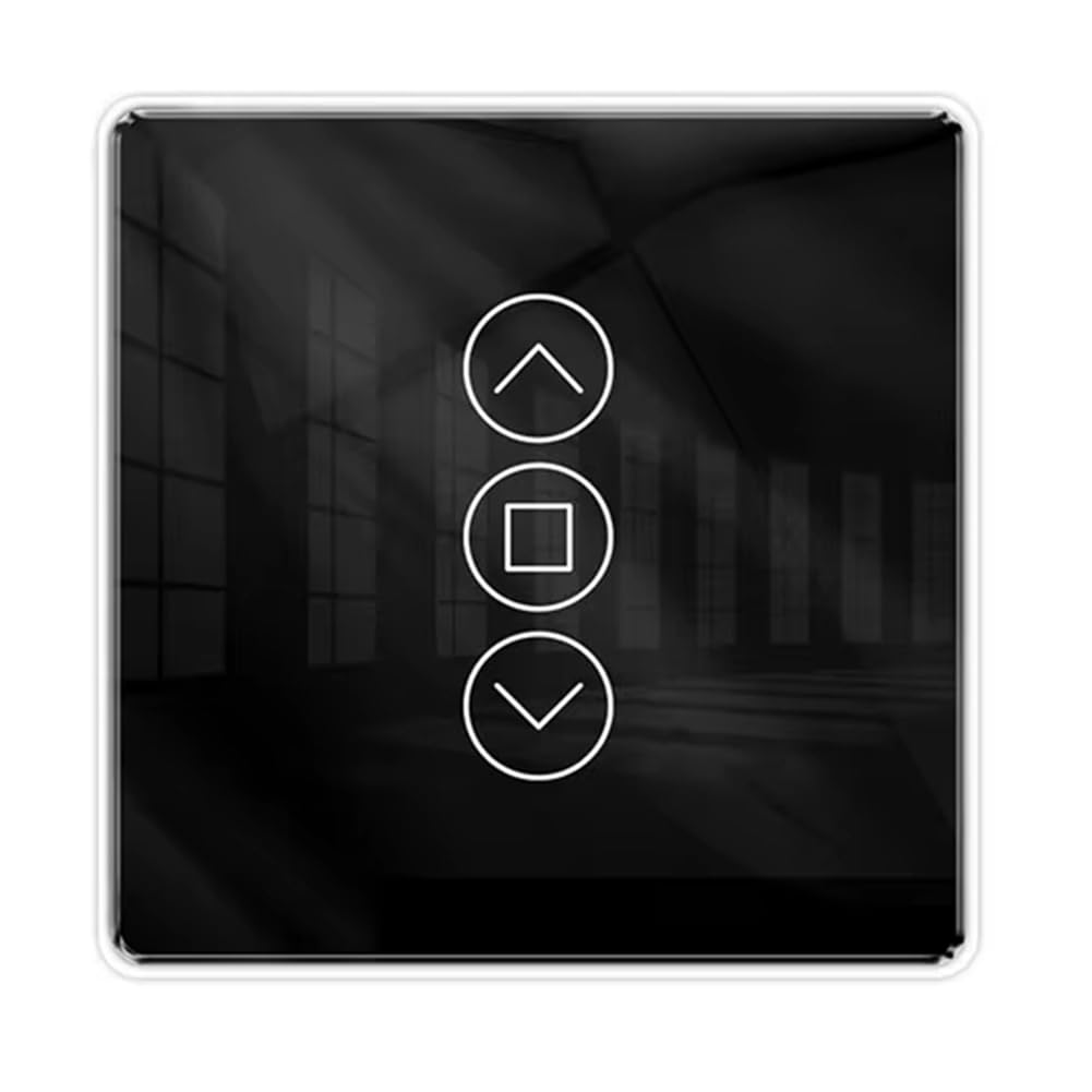 Littimoon Tuya WiFi RF433 2.5D Arc Curtain Switch Glass Touch Panel for Roller Blinds Shutters Switch Smart APP Wireless A