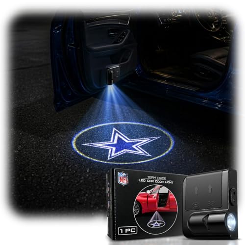 Image of LED Car Door Light - Officially Licensed NFL Wireless Projector - Show Your Team Pride - Battery Powered, Easy Install