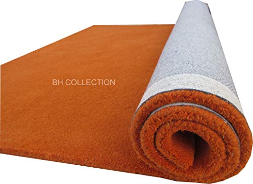 Image of Classical Look Plain Handmade Carpet with Super Soft & Pure Woolen Carpet for Your BEDROOMS & Living Room with 1 INCH Pile Height 10 X 15 FEET (300x450 cm)