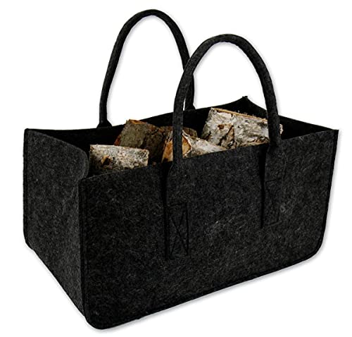 Filztasche Dunkelgrau Kaminholztasche Filzkorb Kaminholztasche Kaminholzkorb Korb Filz Zeitungsständer Zeitungskorb, Anthrazit