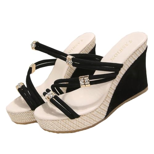 Sandales compensées plateforme femme et chaussures de plage espadrilles confort