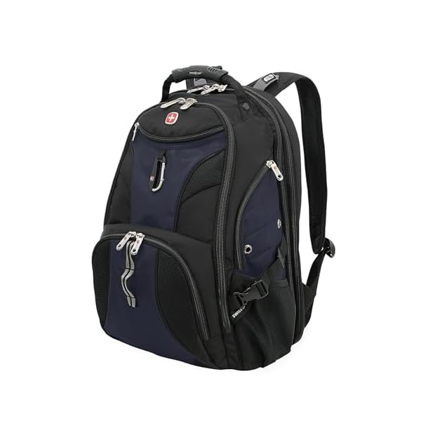 SWISSGEAR 1900 ScanSmart TSA Laptop Backpack Fits 17 Inch Laptop with RFID Protection and Tablet Pocket, Blue/Black, 19-Inch