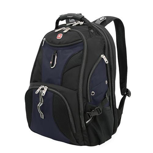 SWISSGEAR 1900 ScanSmart TSA Laptop Backpack Fits 17 Inch Laptop with RFID Protection and Tablet Pocket, Blue/Black, 19-Inch by SwissGear - Used condition - US$80.57