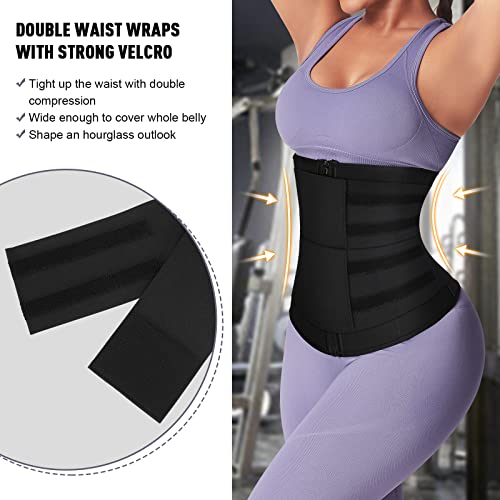 Feelingirl Sauna Waist Trainer For Women Lower Belly Fat Tummy Control Neoprene Corset Cincher With Double Strap Long Torso Hourglass Body Shaper With Zipper #TOP3