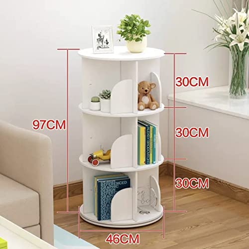 Toytexx Inc And Design 3 Tier 360° Rotating Stackable Shelves Bookshelf Organizer (White) #TOP2