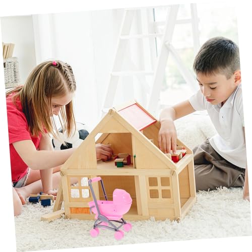 SUPVOX Kompakter Puppenwagen für Leichter und Langlebiger Puppenzubehör Realistisches für Puppenhaus Fördert Eltern Junge Mädchen Interaktion für Unterwegs – Bild 4