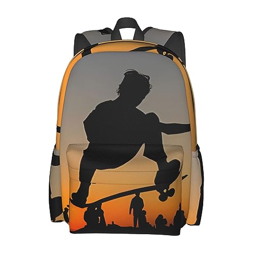 Sac à dos décontracté imprimé planche à roulettes pour le collège et le skate - 2