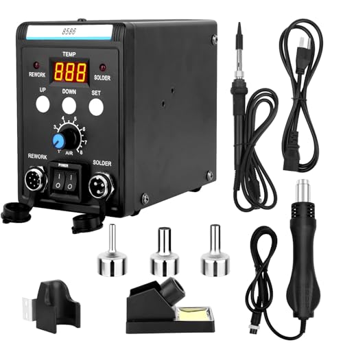 Anveltech Digital Soldering Station, Digital Desoldering Station with Air Gun and Soldering Iron, Used in Crafts, Watch Repair, Wire Soldering