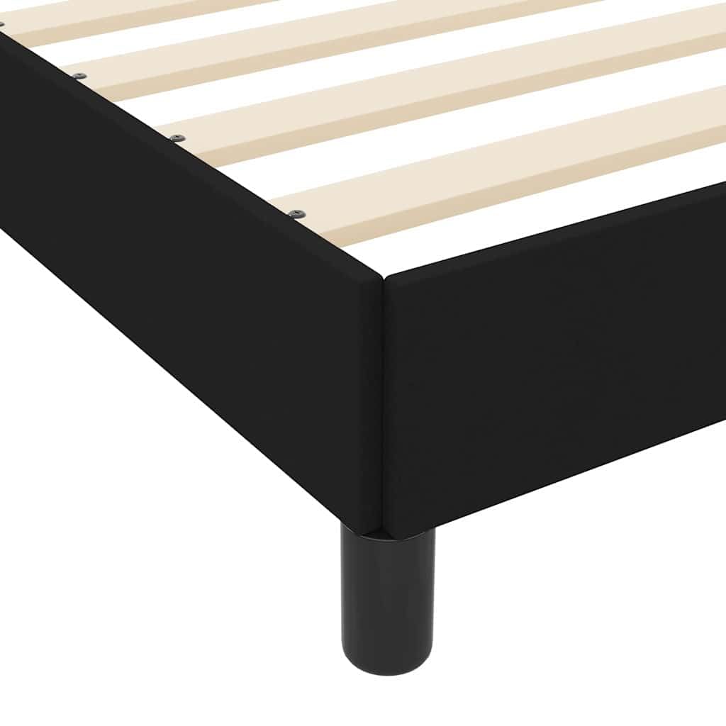vidaXL Boxspringbett mit Matratze Schwarz 120 x 200 cm Stoff, Moderner Bettgestell, rechteckige Schlafbasis, Stabiler Boxspring, Coole Optik, Holz, gemütliche Plattform