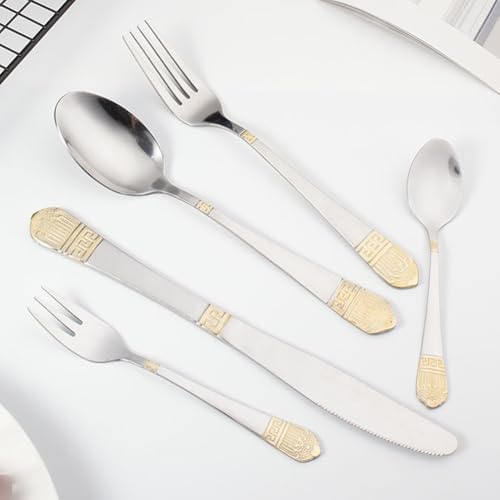 Ensemble de couverts en acier inoxydable poli miroir avec étui en cuir, passe au lave-vaisselle pour la maison, la cuisine, le restaurant