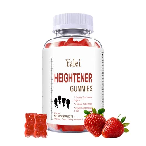 Yalei Height Growth Supplement Gummies for Kids Teens and Adults | Heightener Gummies | Bone Strength & Grow Taller | Calcium Magnesium Zinc Ashwagandha Glucosamine Multivitamin | Non-GMO
