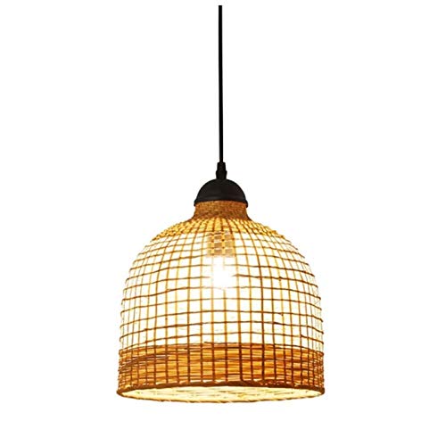 Lampe suspendue en bambou rotin tropical luminaire cuisine îlot salle à manger