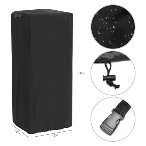 Image of 420D Popcorn Machine Cover, Dustproof Popcorn Maker Cart Cover With Windproof and Adjustable Drawstring Design 16 x 18 x 31inch