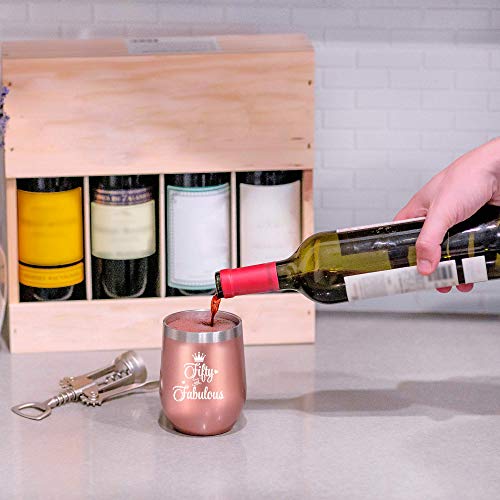 50th Brithday Gifts For Women - 1970 50th Birthday Decorations For Women - Gifts For Women Turning 50, 50 Year Old Gifts For Women, Mom, Wife, Sisters, Friends - 12 oz Wine Tumbler