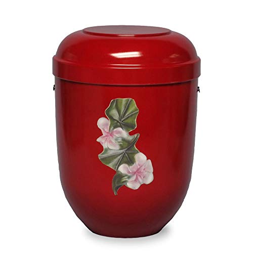 Preisvergleich Produktbild Serafinum Überurne rot mit Blumen - Ordica